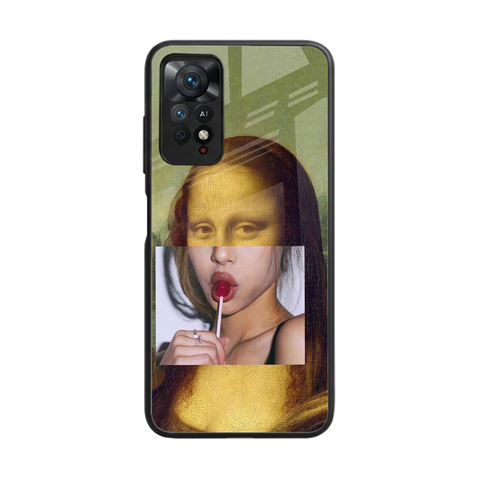 La Mona Lisa back phone cover | glass case for redmi note 11 pro