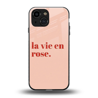 La Vie En Rose Quote back phone cover | glass case for iphone 13 mini