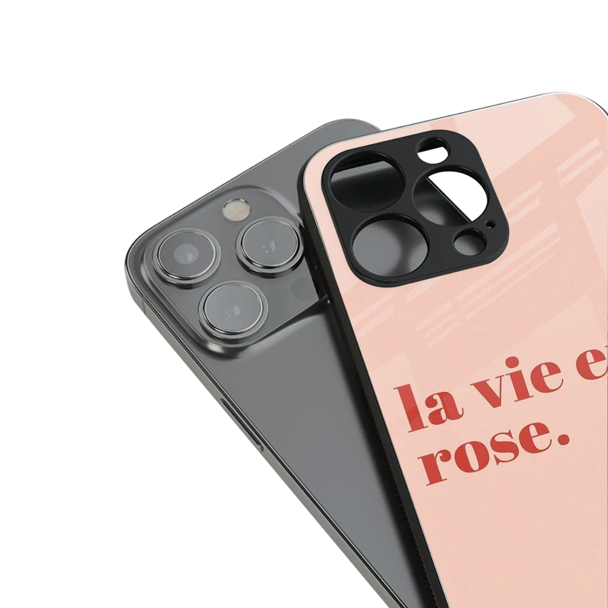 La Vie En Rose Quote stylish phone case for iphone 14 pro max | glossy glass and slim fit