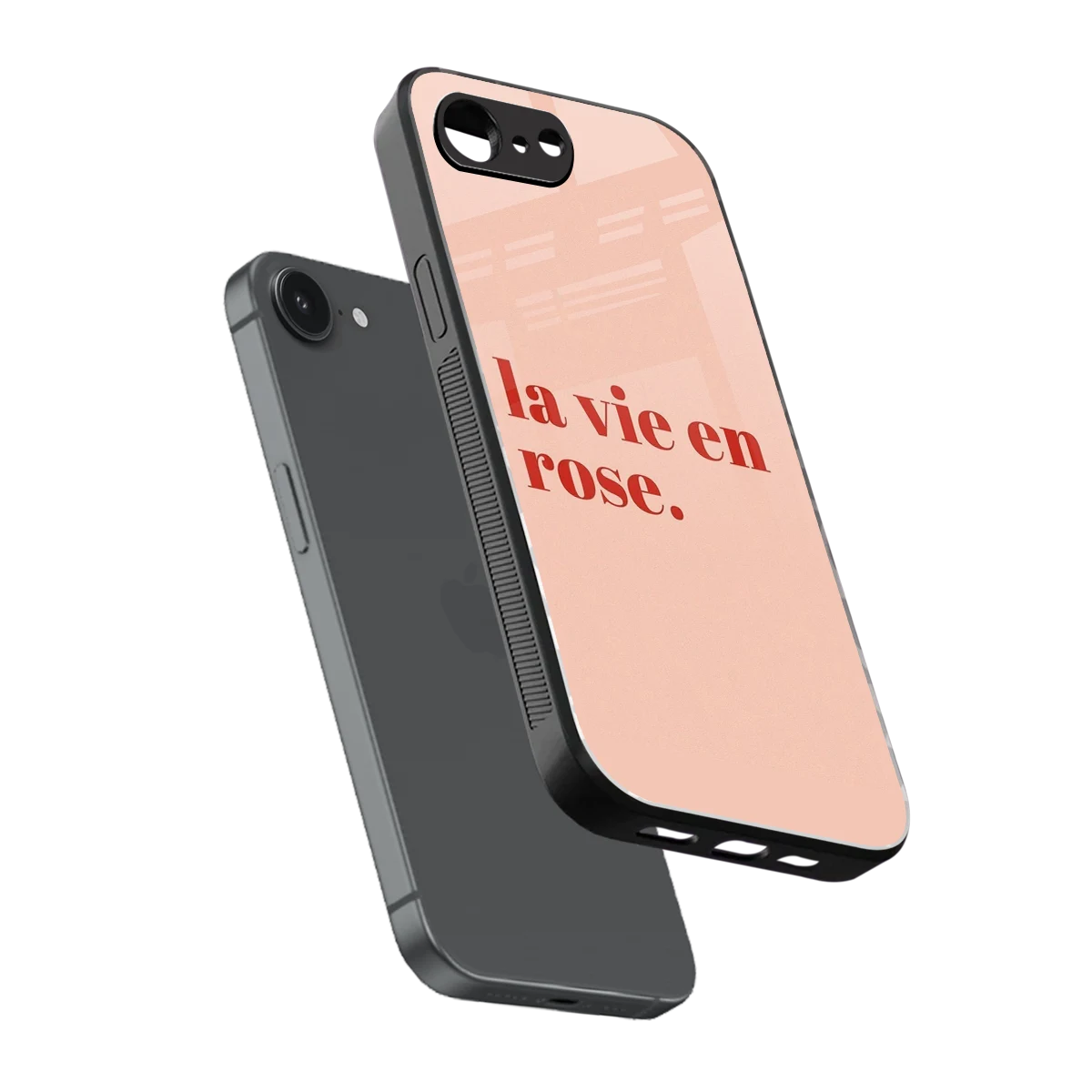 La Vie En Rose Quote sleek iphone 17e cover with tempered glass back and TPU edges