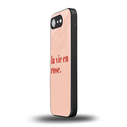 La Vie En Rose Quote iphone 16e mobile cover | shockproof glass phone case