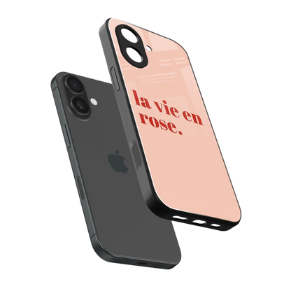 La Vie En Rose Quote sleek iphone 17 cover with tempered glass back and TPU edges