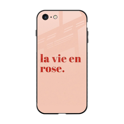 La Vie En Rose Quote back phone cover | glass case for iphone 7