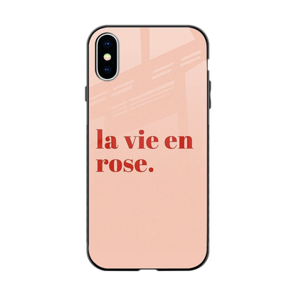 La Vie En Rose Quote back phone cover | glass case for iphone x