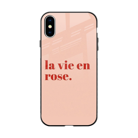La Vie En Rose Quote back phone cover | glass case for iphone x