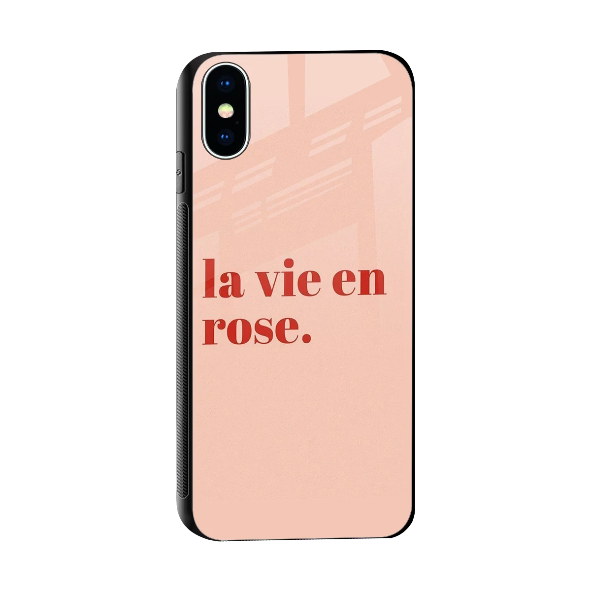 La Vie En Rose Quote sleek iphone x cover with tempered glass back and TPU edges