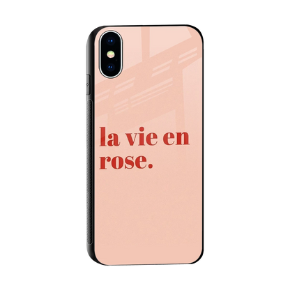 La Vie En Rose Quote sleek iphone x cover with tempered glass back and TPU edges
