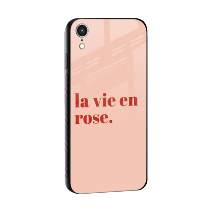 La Vie En Rose Quote sleek iphone xr cover with tempered glass back and TPU edges