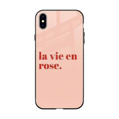 La Vie En Rose Quote back phone cover | glass case for iphone xs max