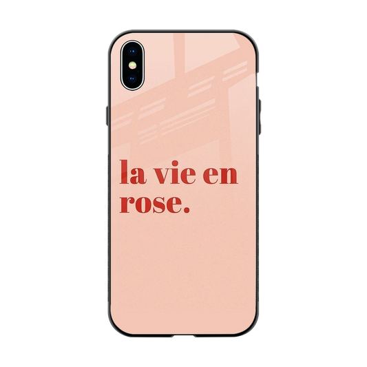 La Vie En Rose Quote back phone cover | glass case for iphone xs max