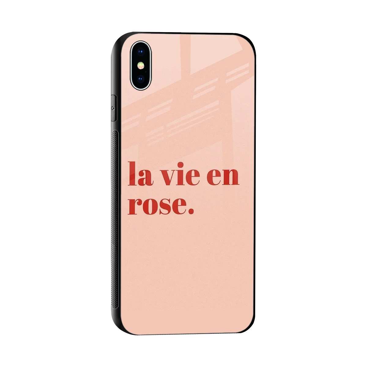 La Vie En Rose Quote sleek iphone xs max cover with tempered glass back and TPU edges