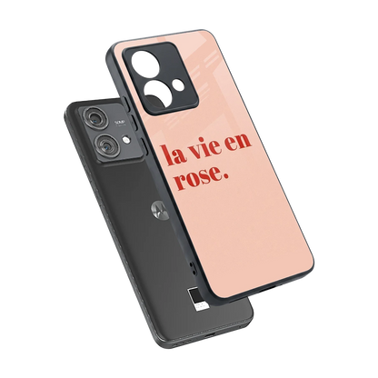 La Vie En Rose Quote sleek motorola edge 40 neo 5g cover with tempered glass back and TPU edges