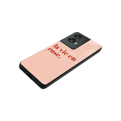 La Vie En Rose Quote stylish phone case for motorola edge 50 fusion | glossy glass and slim fit