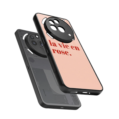 La Vie En Rose Quote sleek nothing phone 3a pro cover with tempered glass back and TPU edges