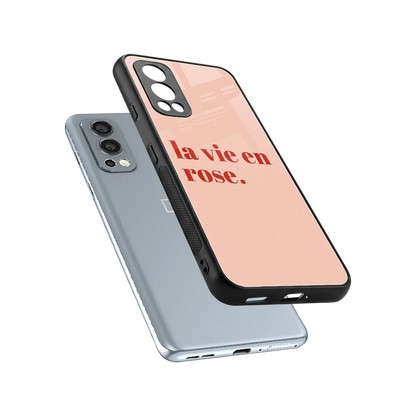 La Vie En Rose Quote sleek oneplus nord 2 cover with tempered glass back and TPU edges