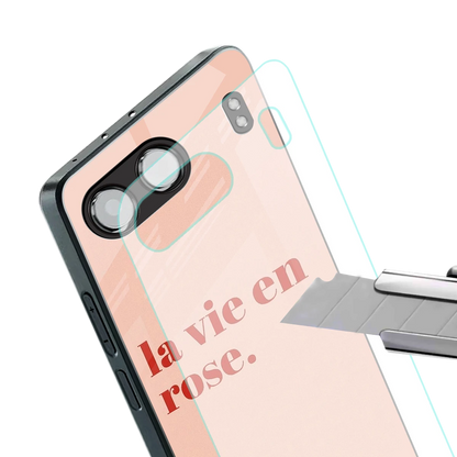 La Vie En Rose Quote stylish phone case for oneplus nord 4 | glossy glass and slim fit