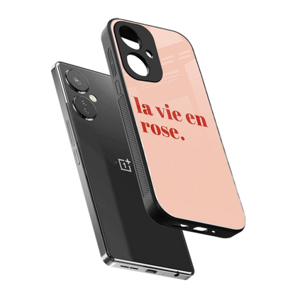 La Vie En Rose Quote sleek oneplus nord ce 3 cover with tempered glass back and TPU edges