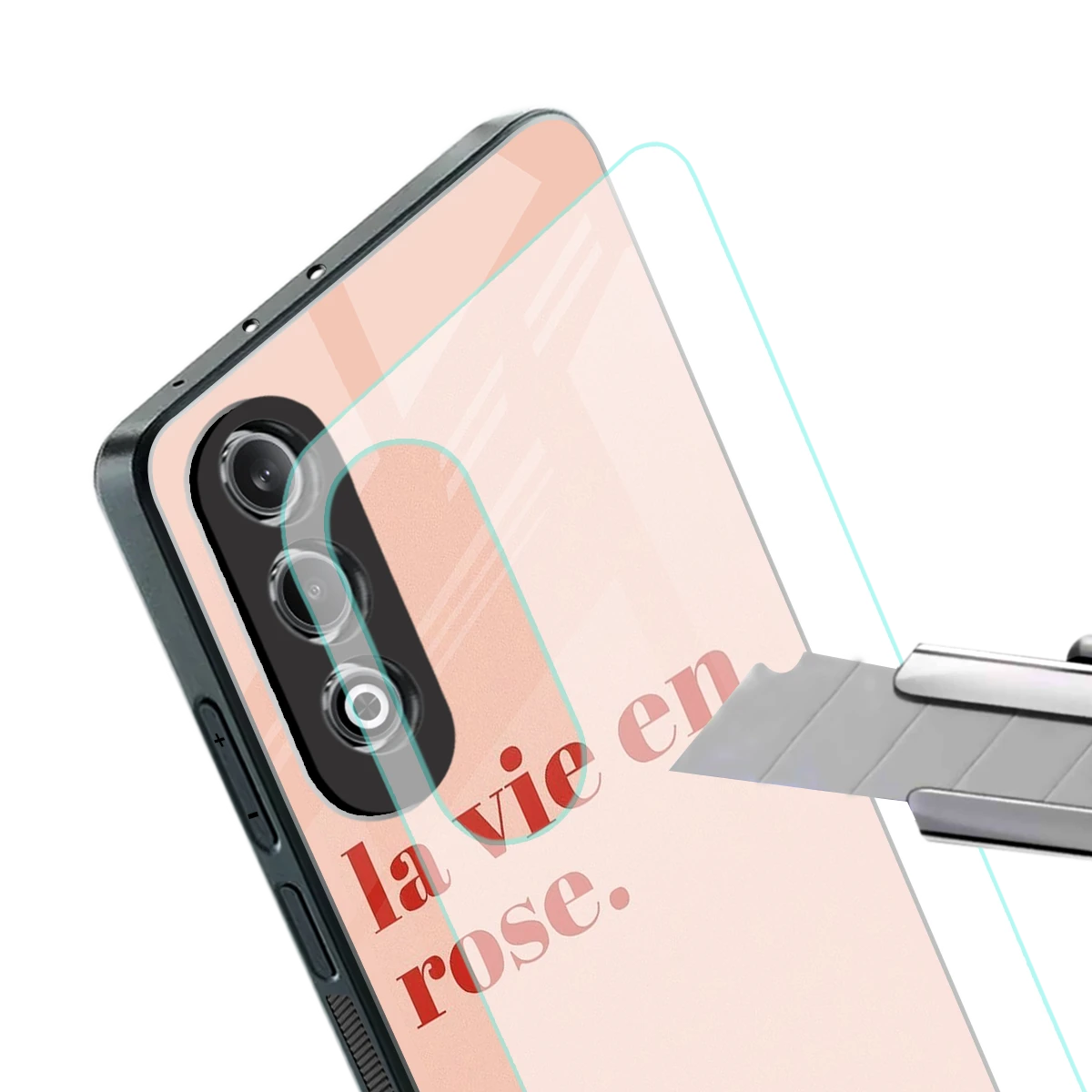 La Vie En Rose Quote stylish phone case for oneplus nord ce 4 | glossy glass and slim fit