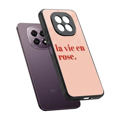 La Vie En Rose Quote sleek oppo f29 5g cover with tempered glass back and TPU edges