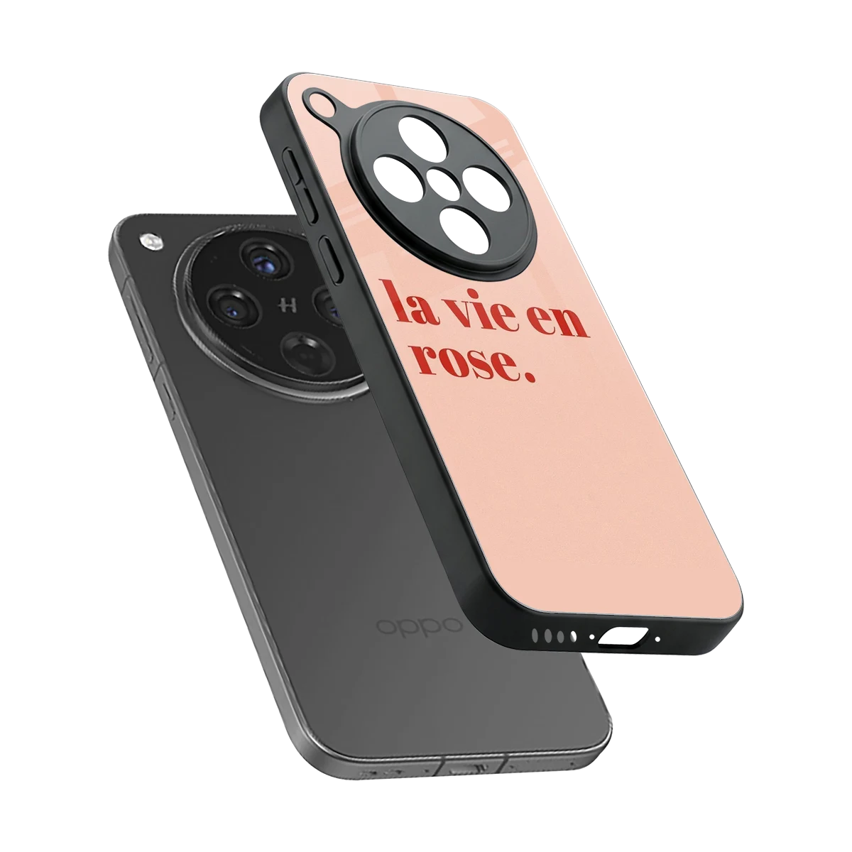 La Vie En Rose Quote sleek oppo find x8 cover with tempered glass back and TPU edges