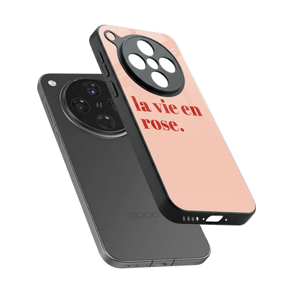 La Vie En Rose Quote sleek oppo find x8 cover with tempered glass back and TPU edges