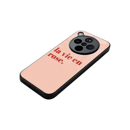 La Vie En Rose Quote stylish phone case for oppo find x8 | glossy glass and slim fit