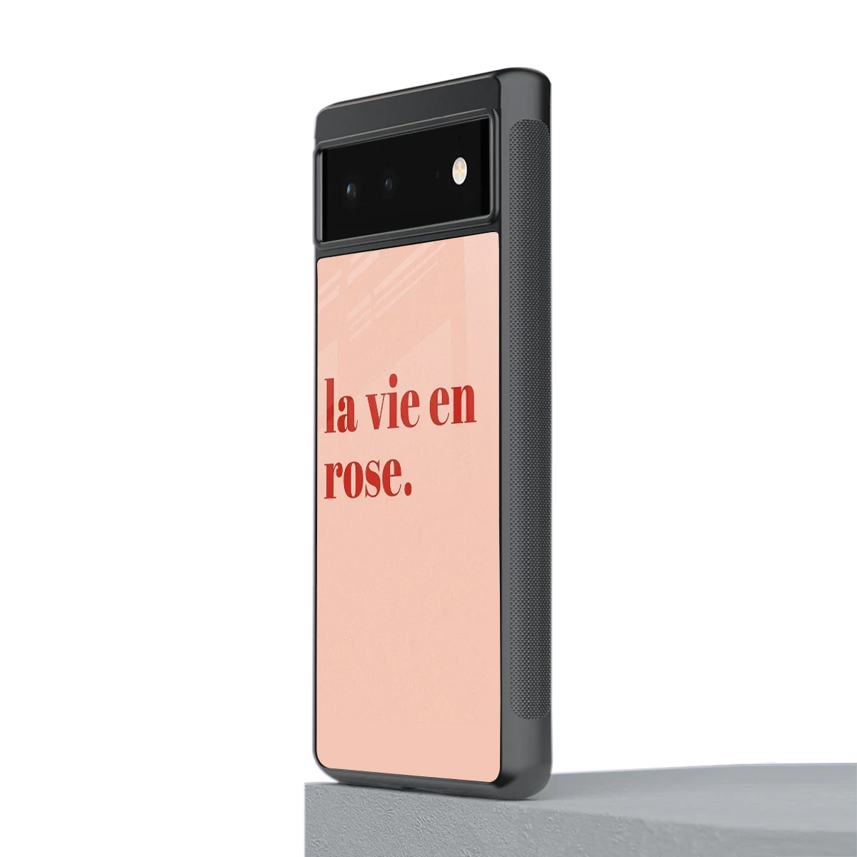 La Vie En Rose Quote stylish phone case for google pixel 6a | glossy glass and slim fit