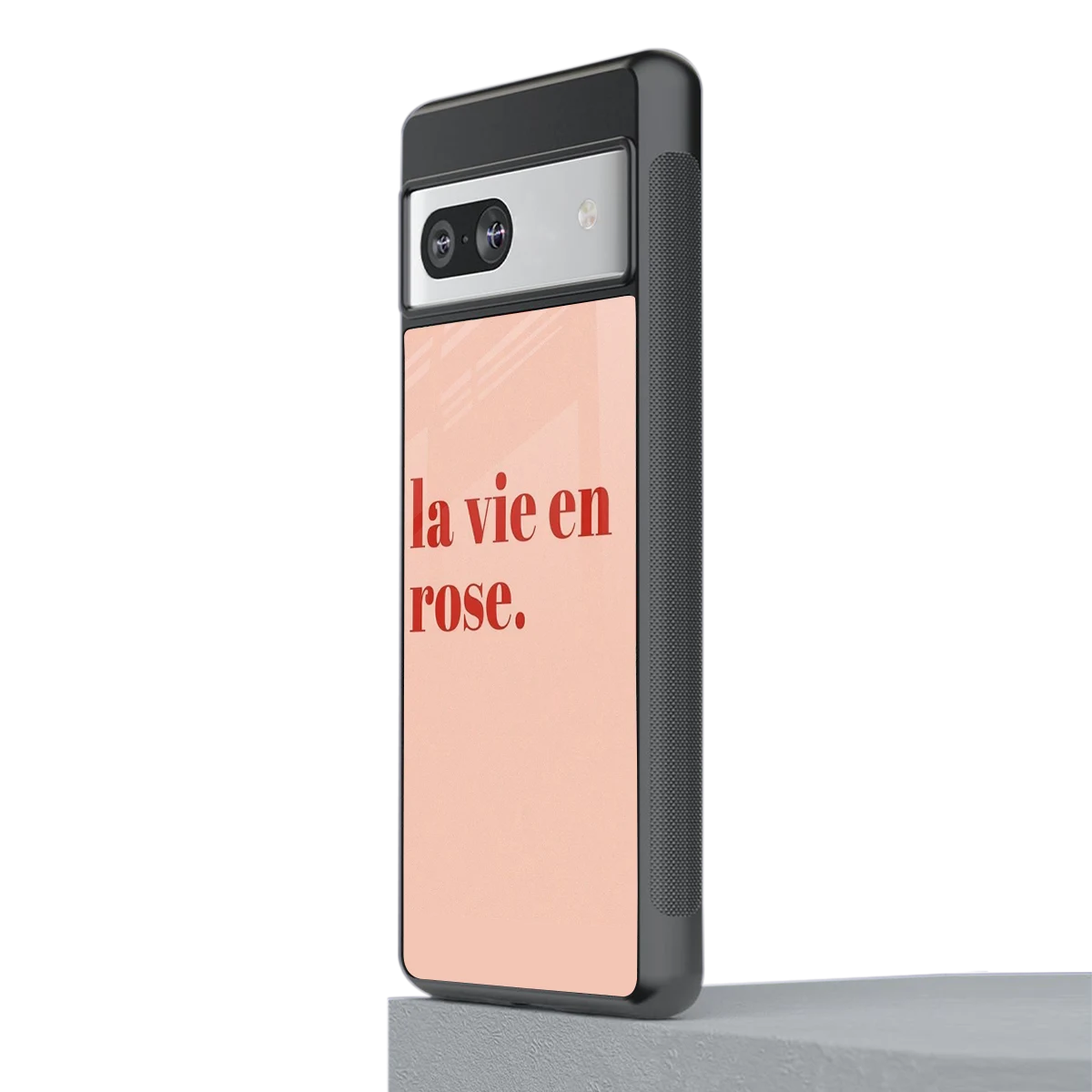 La Vie En Rose Quote stylish phone case for google pixel 7a | glossy glass and slim fit