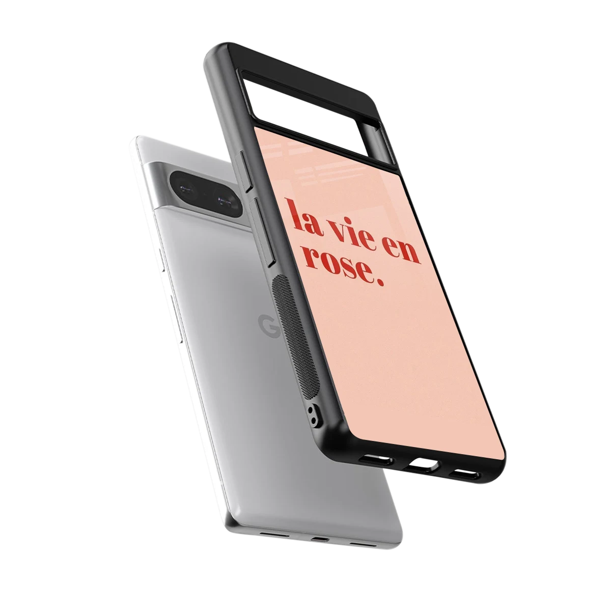 La Vie En Rose Quote sleek google pixel 8 cover with tempered glass back and TPU edges