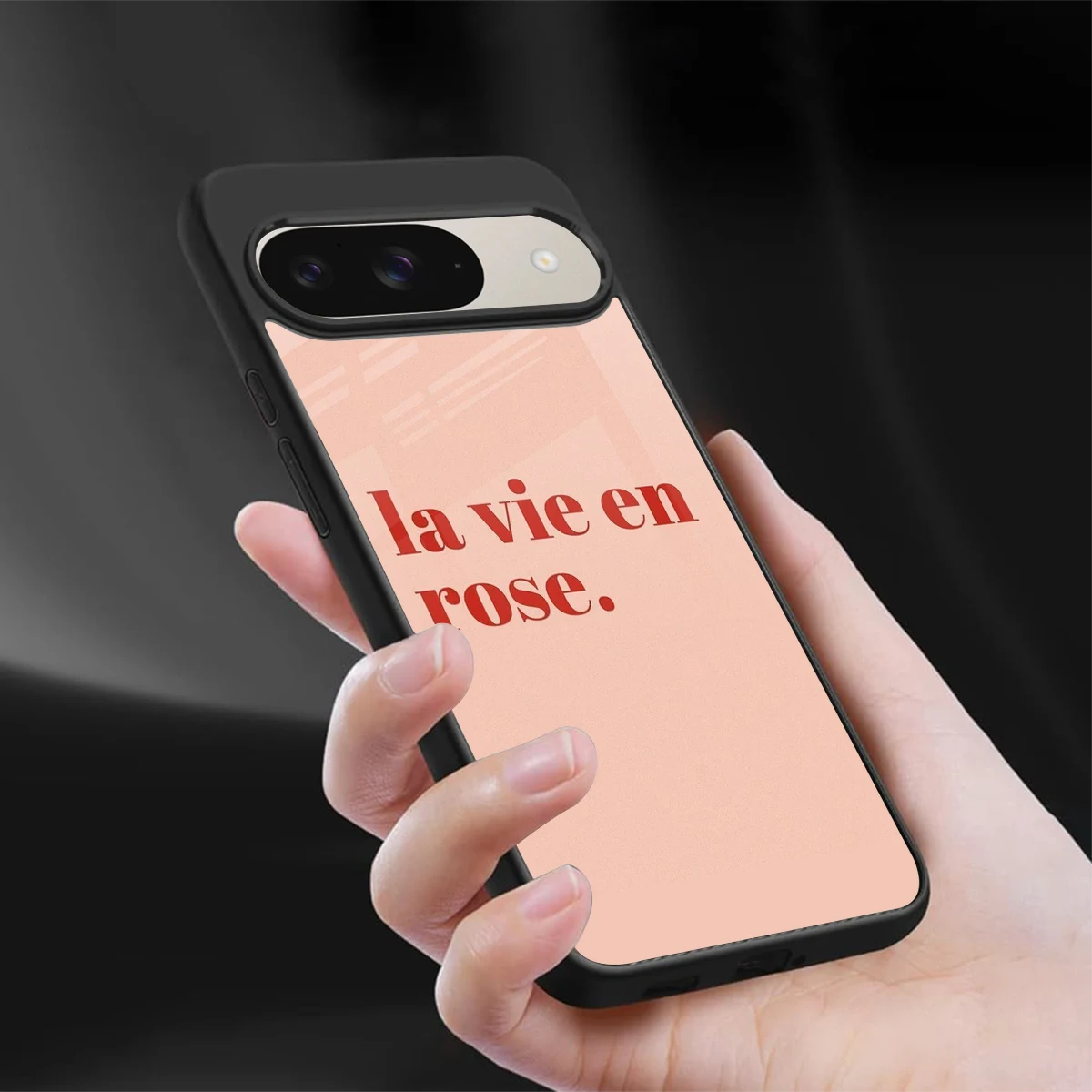 La Vie En Rose Quote sleek google pixel 9 cover with tempered glass back and TPU edges