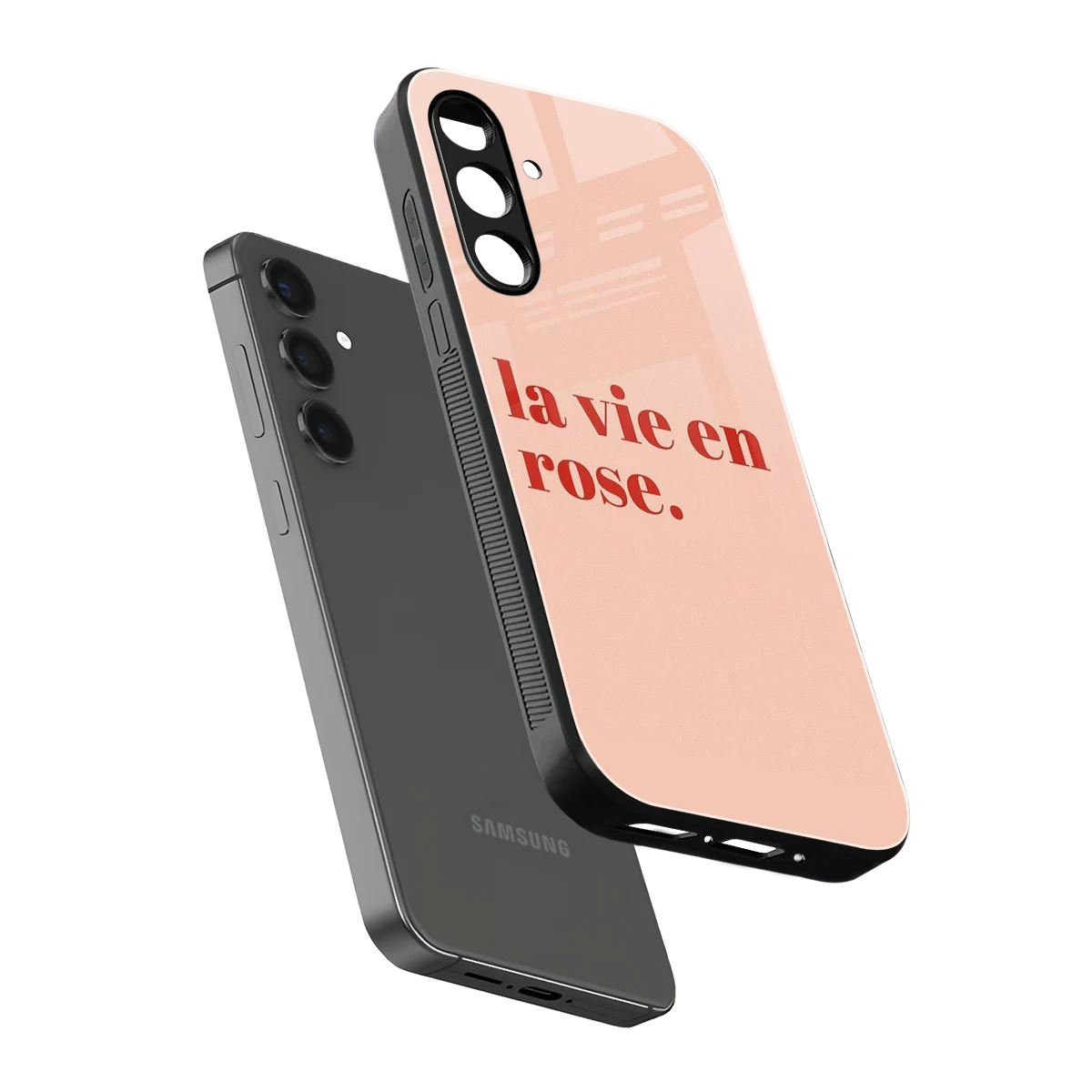 La Vie En Rose Quote sleek samsung galaxy a55 5g cover with tempered glass back and TPU edges