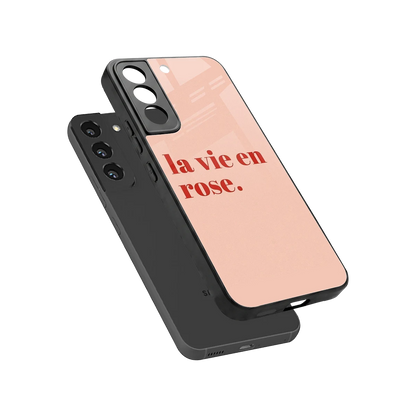 La Vie En Rose Quote sleek samsung galaxy s22 cover with tempered glass back and TPU edges