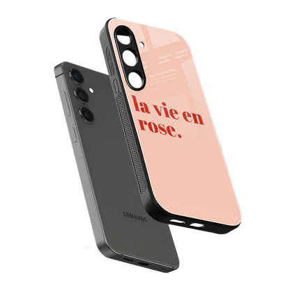 La Vie En Rose Quote sleek samsung galaxy s23 cover with tempered glass back and TPU edges