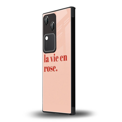 La Vie En Rose Quote vivo v30 mobile cover | shockproof glass phone case
