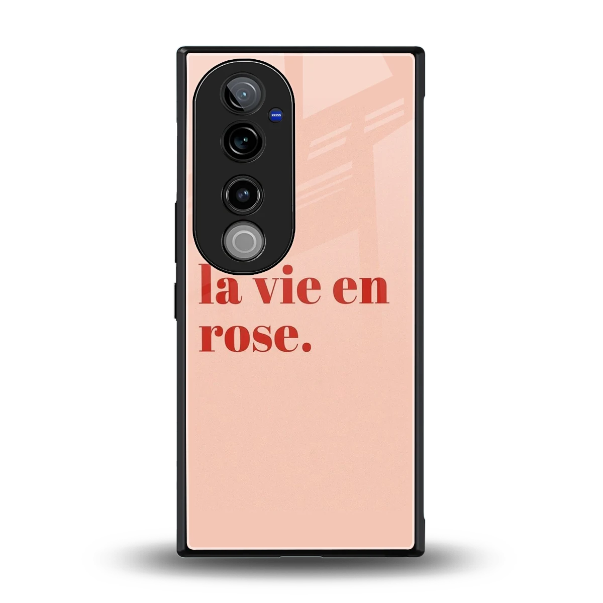 La Vie En Rose Quote back phone cover | glass case for vivo v40 pro