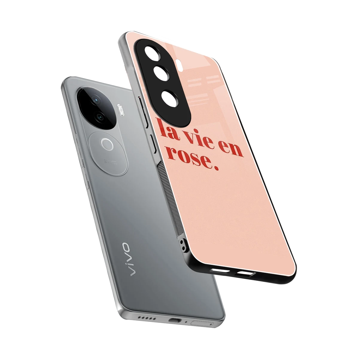 La Vie En Rose Quote sleek vivo v40e cover with tempered glass back and TPU edges