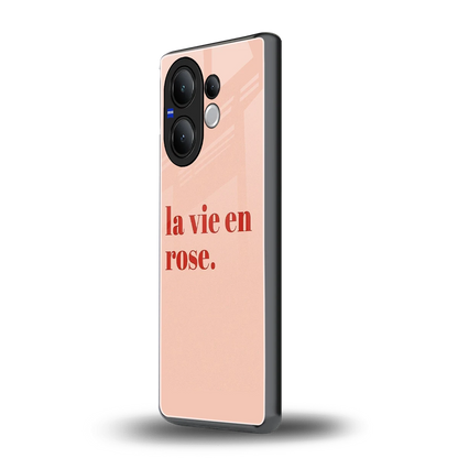La Vie En Rose Quote vivo v60 mobile cover | shockproof glass phone case