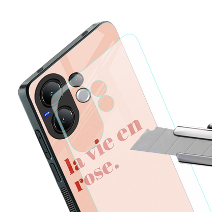 La Vie En Rose Quote stylish phone case for vivo v60 | glossy glass and slim fit