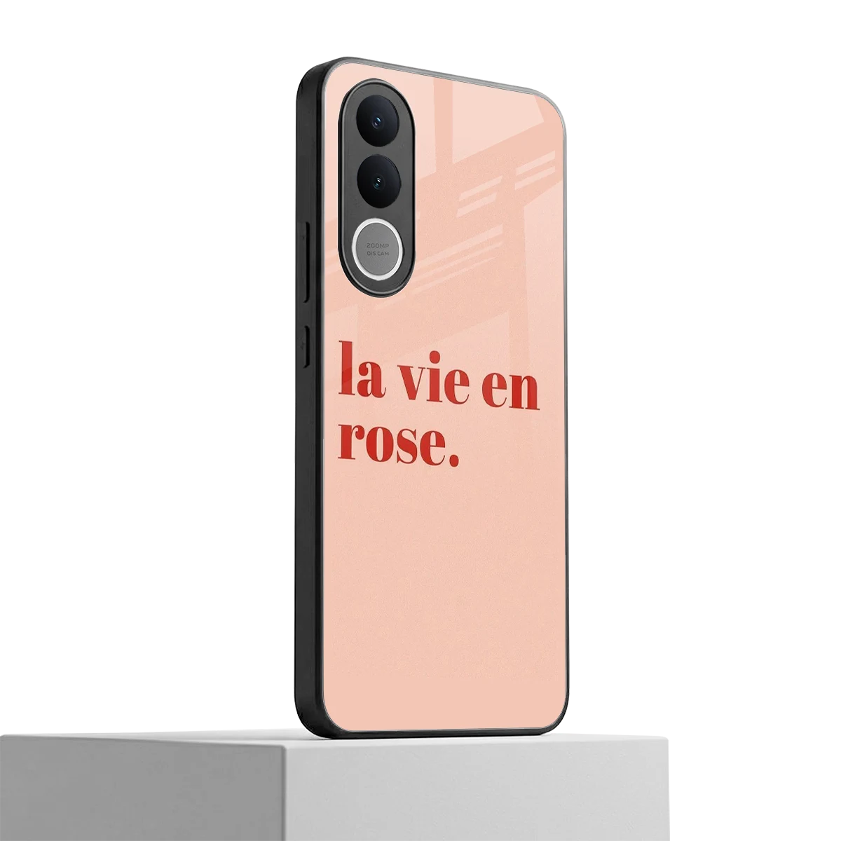 La Vie En Rose Quote vivo v70 fe mobile cover | shockproof glass phone case