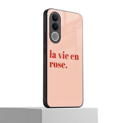 La Vie En Rose Quote vivo v70 fe mobile cover | shockproof glass phone case