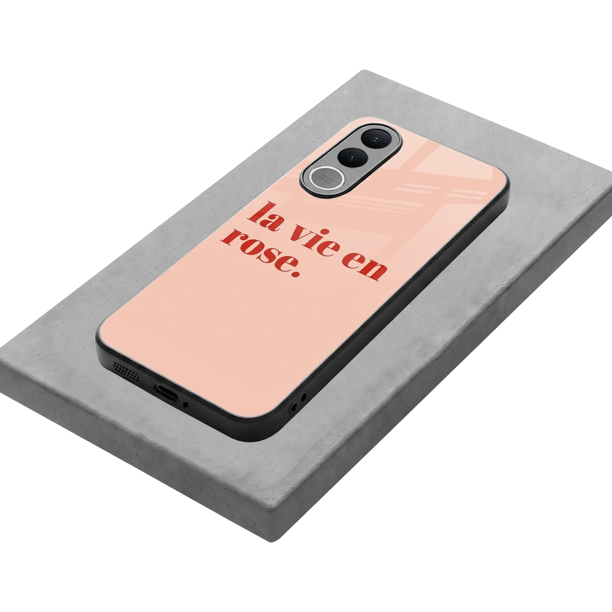 La Vie En Rose Quote stylish phone case for vivo v70 fe | glossy glass and slim fit