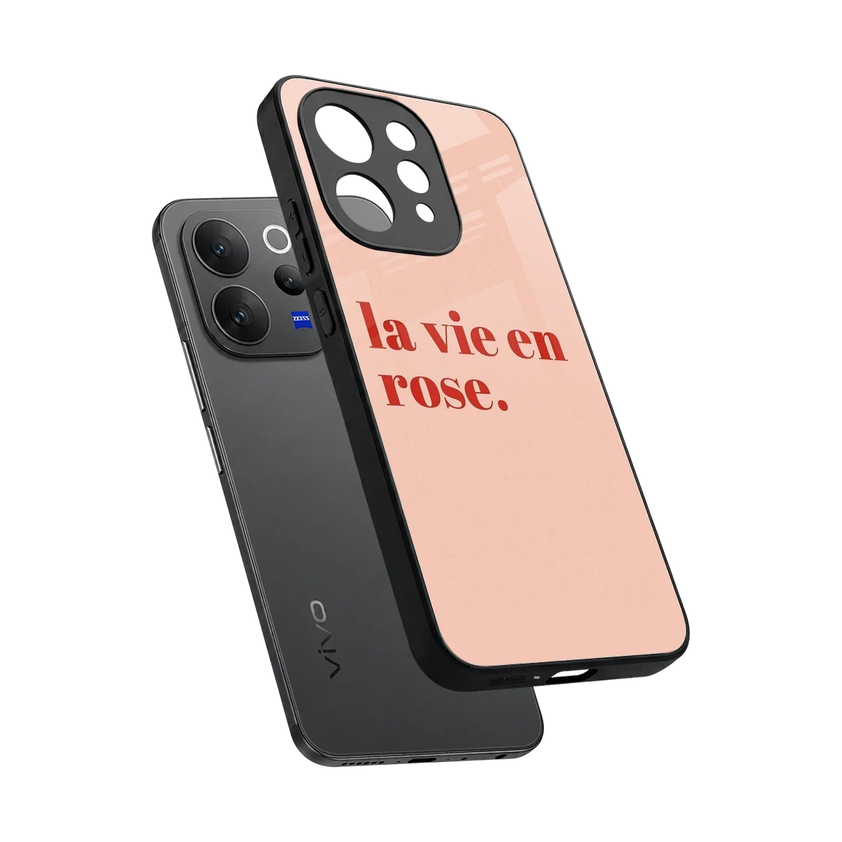 La Vie En Rose Quote sleek vivo v70 cover with tempered glass back and TPU edges