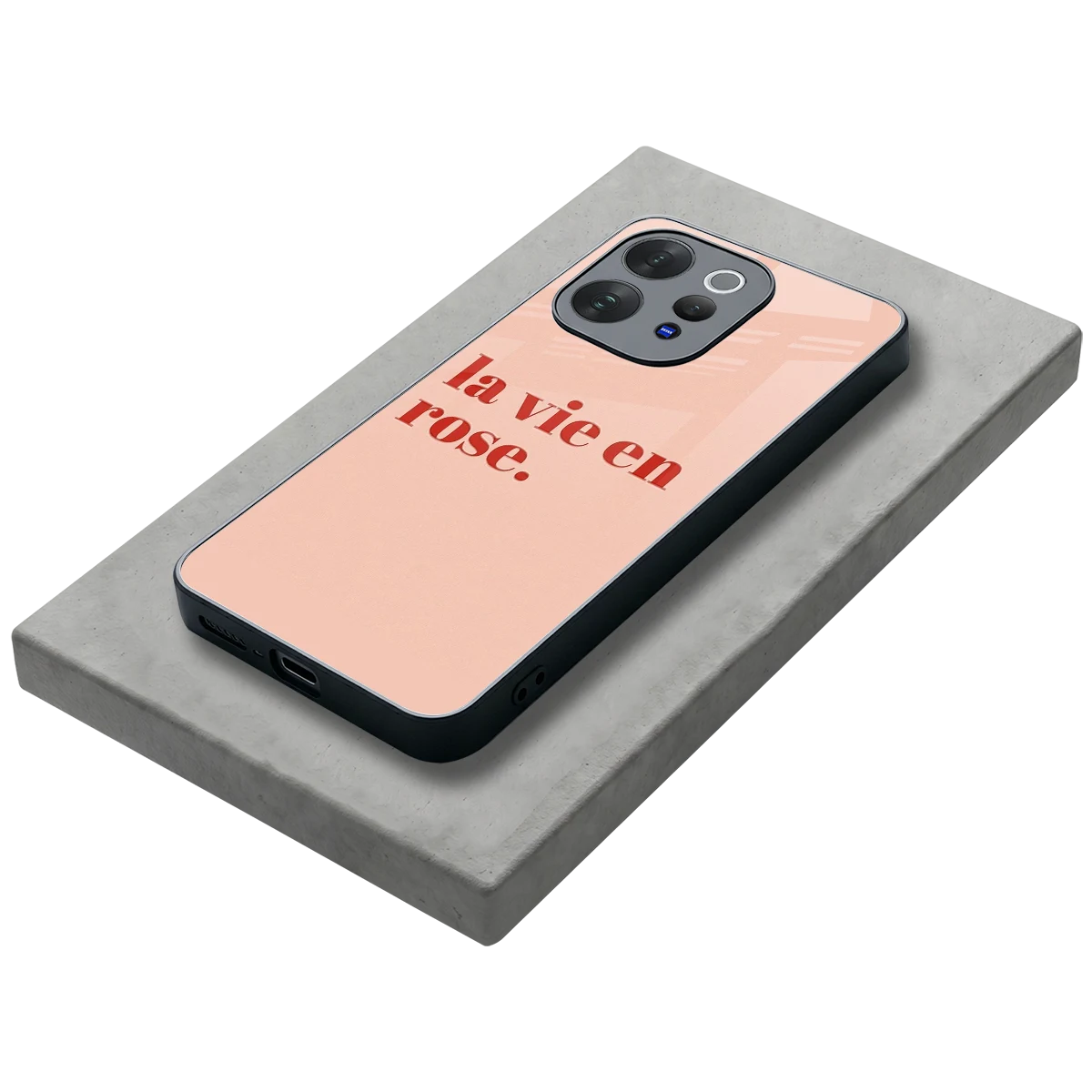 La Vie En Rose Quote stylish phone case for vivo v70 | glossy glass and slim fit
