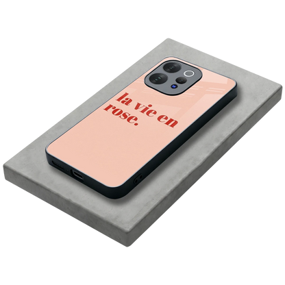 La Vie En Rose Quote stylish phone case for vivo v70 | glossy glass and slim fit