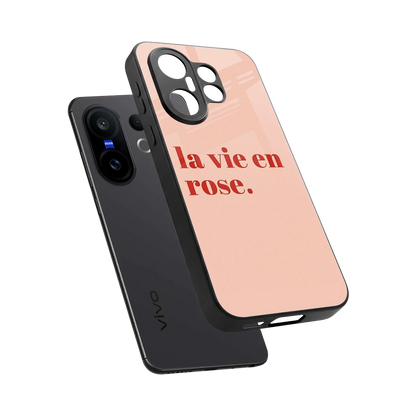 La Vie En Rose Quote sleek vivo x200 fe cover with tempered glass back and TPU edges