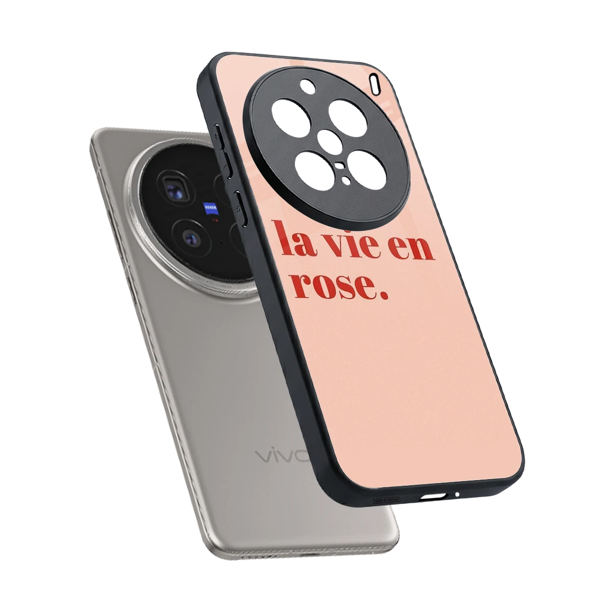 La Vie En Rose Quote sleek vivo x200 pro cover with tempered glass back and TPU edges
