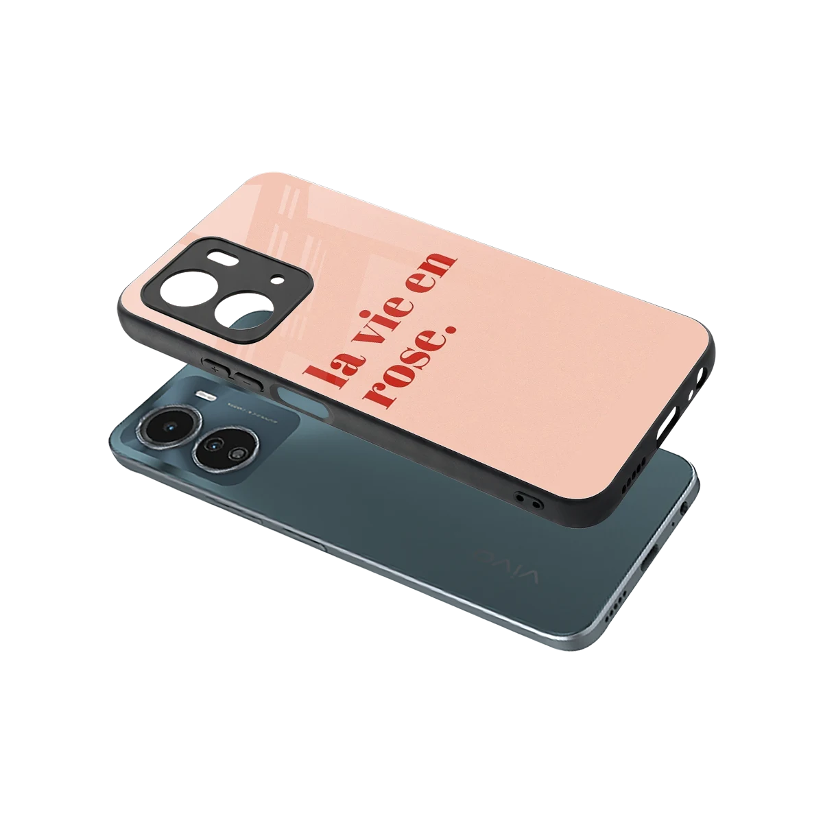 La Vie En Rose Quote sleek vivo y16 cover with tempered glass back and TPU edges