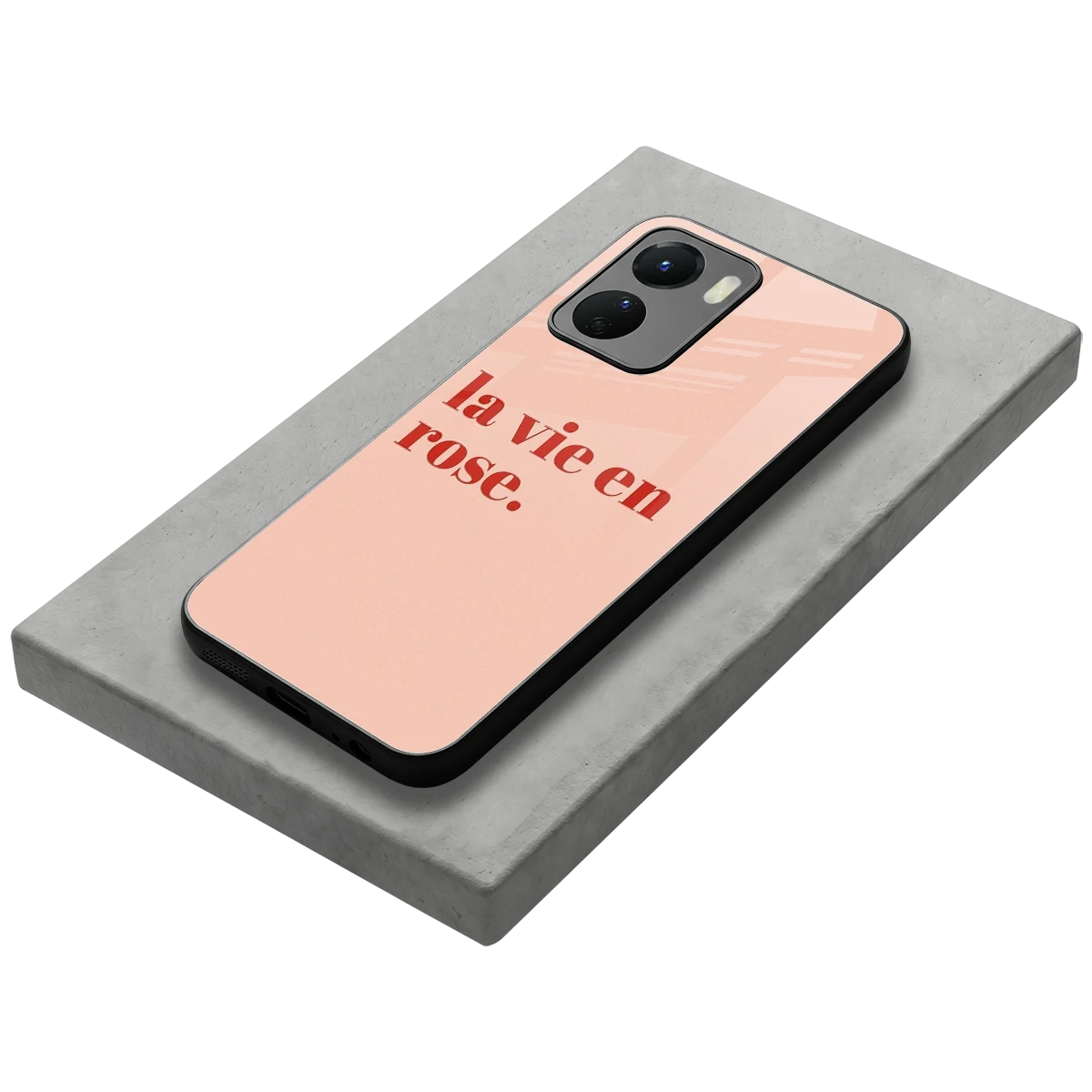 La Vie En Rose Quote stylish phone case for vivo y16 | glossy glass and slim fit