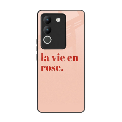 La Vie En Rose Quote back phone cover | glass case for vivo y200 5g