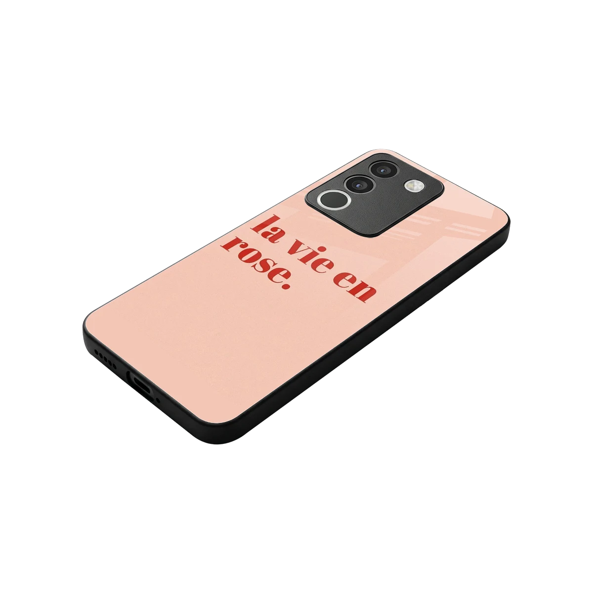 La Vie En Rose Quote stylish phone case for vivo y200 5g | glossy glass and slim fit